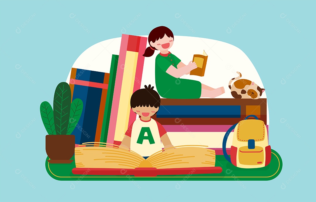 Personagens de Educação e Ensino Ilustração Vetor EPS