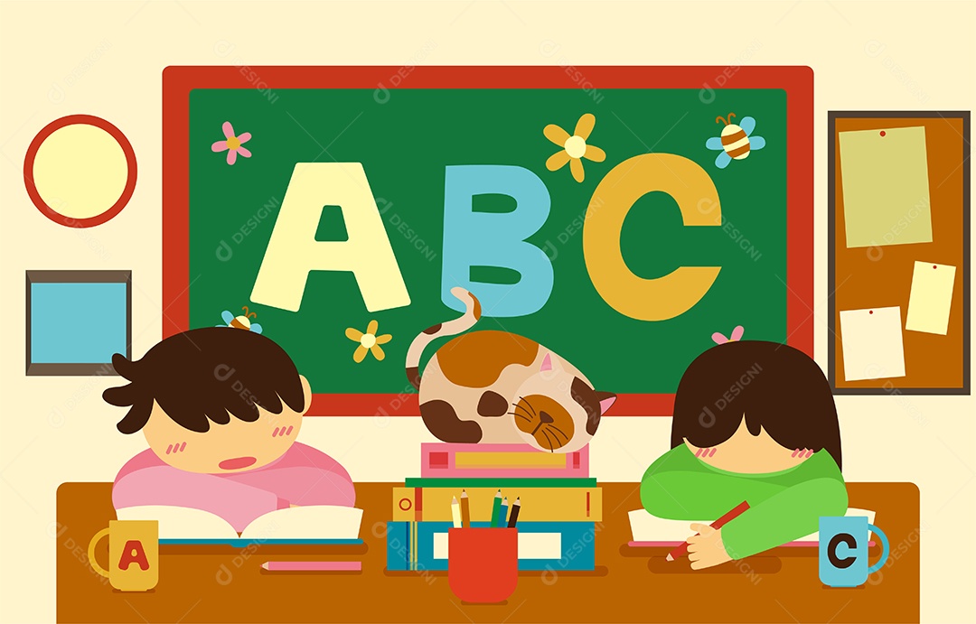 Personagens de Educação e Ensino Ilustração Vetor EPS