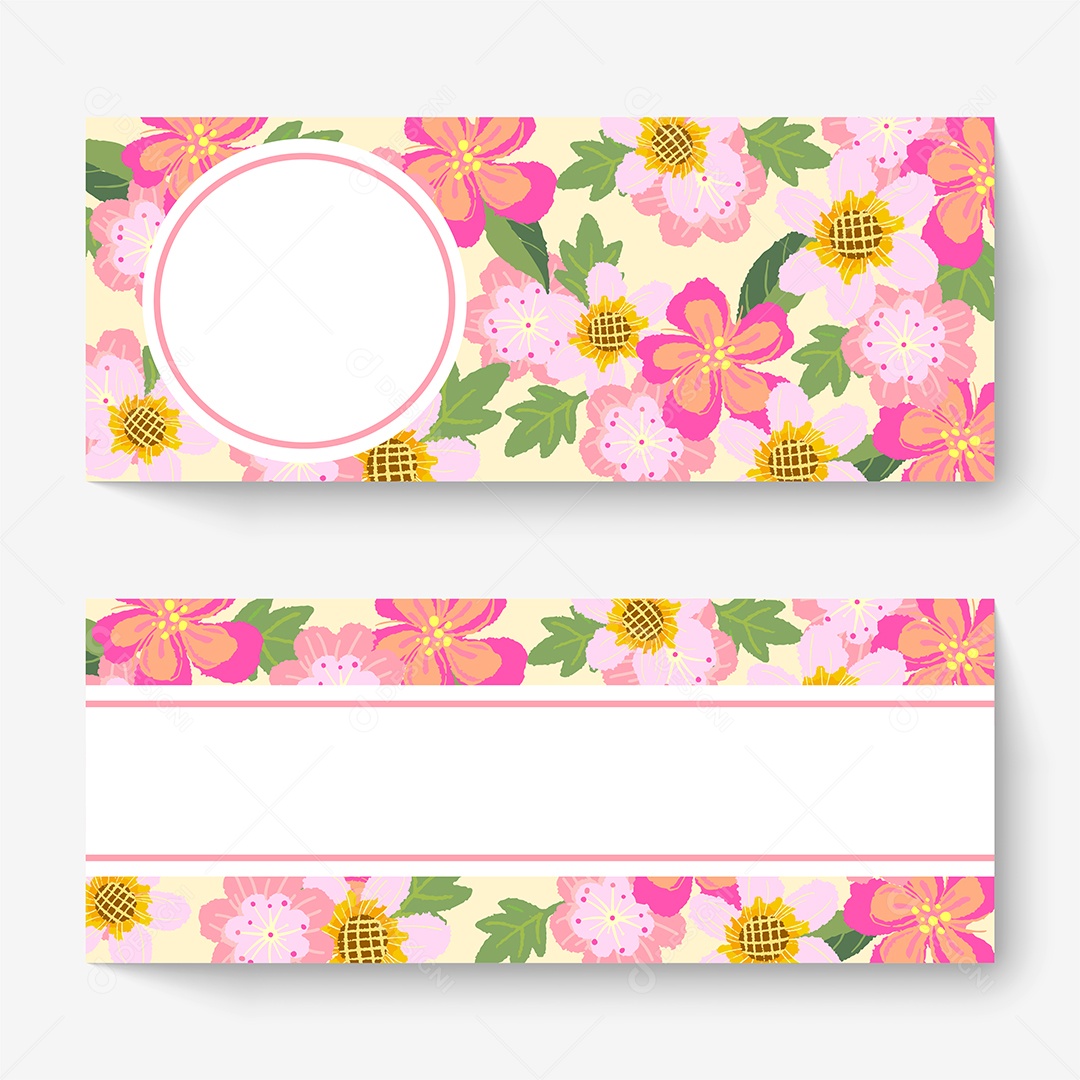Banner de Flores de Primavera Ilustração Vetor EPS