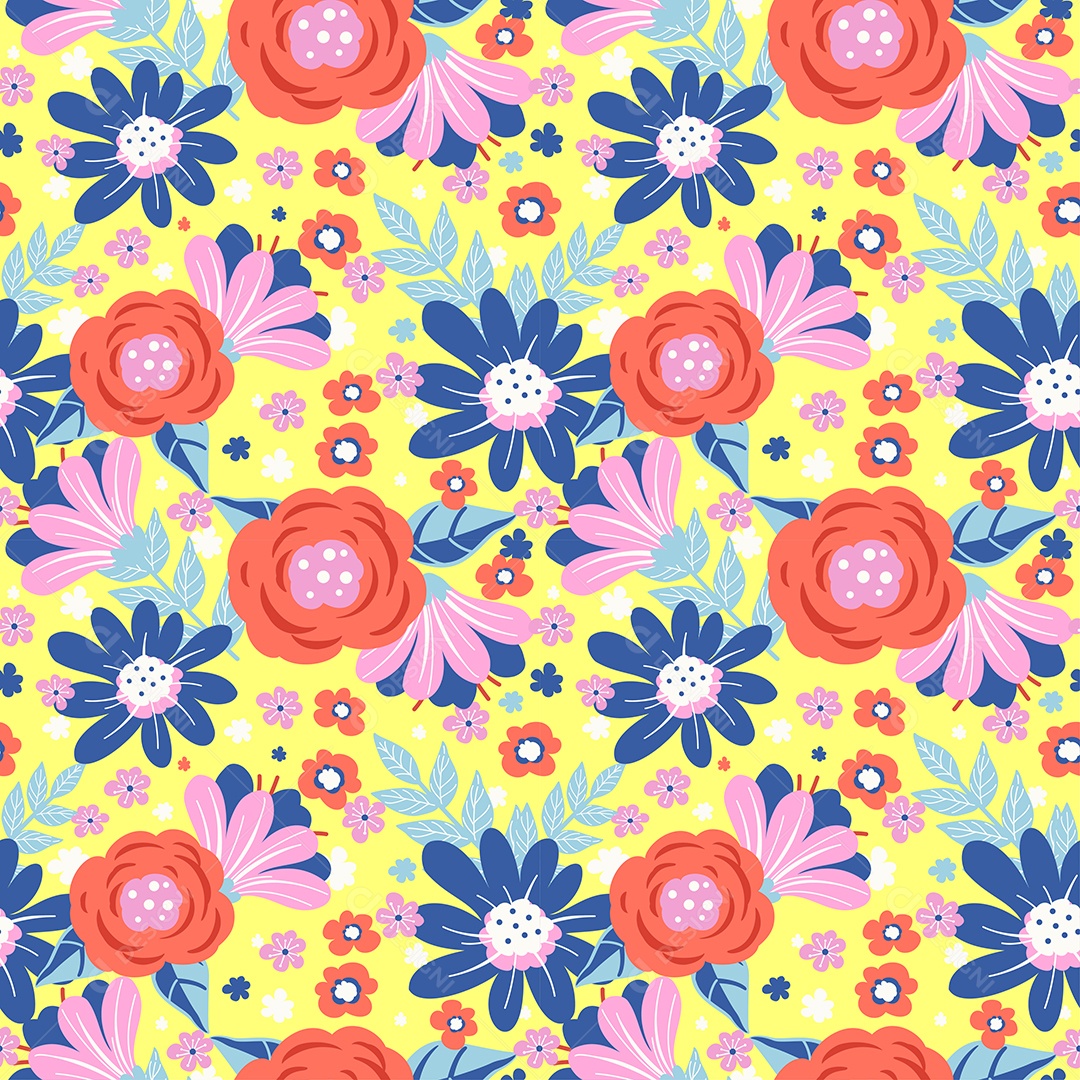 Background de Flores Ilustração Vetor EPS