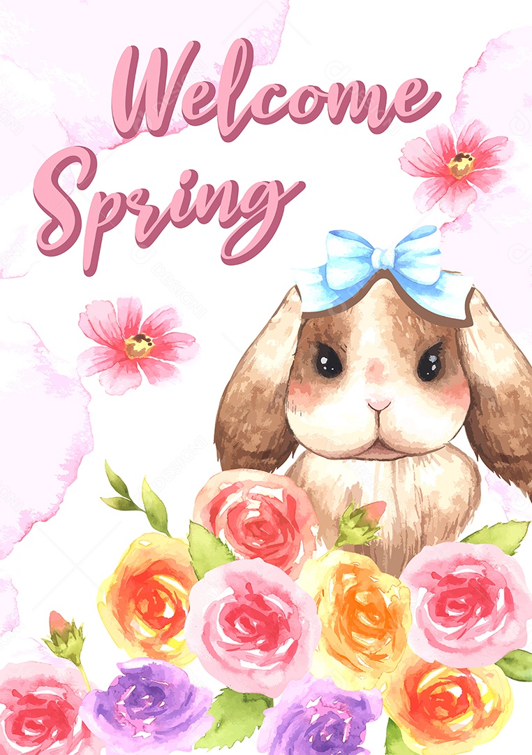 Bem Vinda Primavera Ilustração Vetor EPS