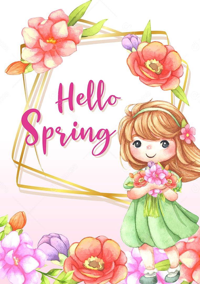Bem Vinda Primavera Ilustração Vetor EPS