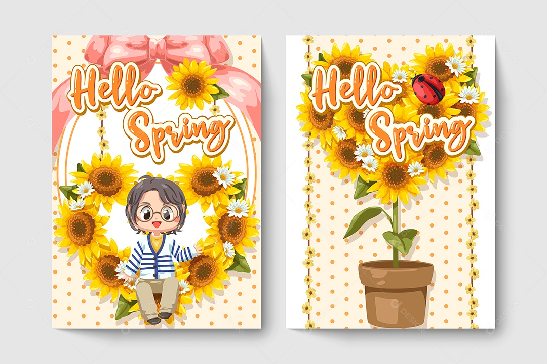 Bem Vinda Primavera Ilustração Vetor EPS