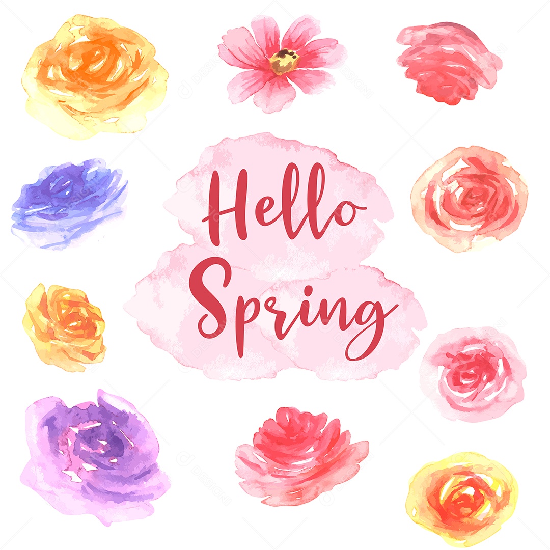 Bem Vinda Primavera Ilustração Vetor EPS