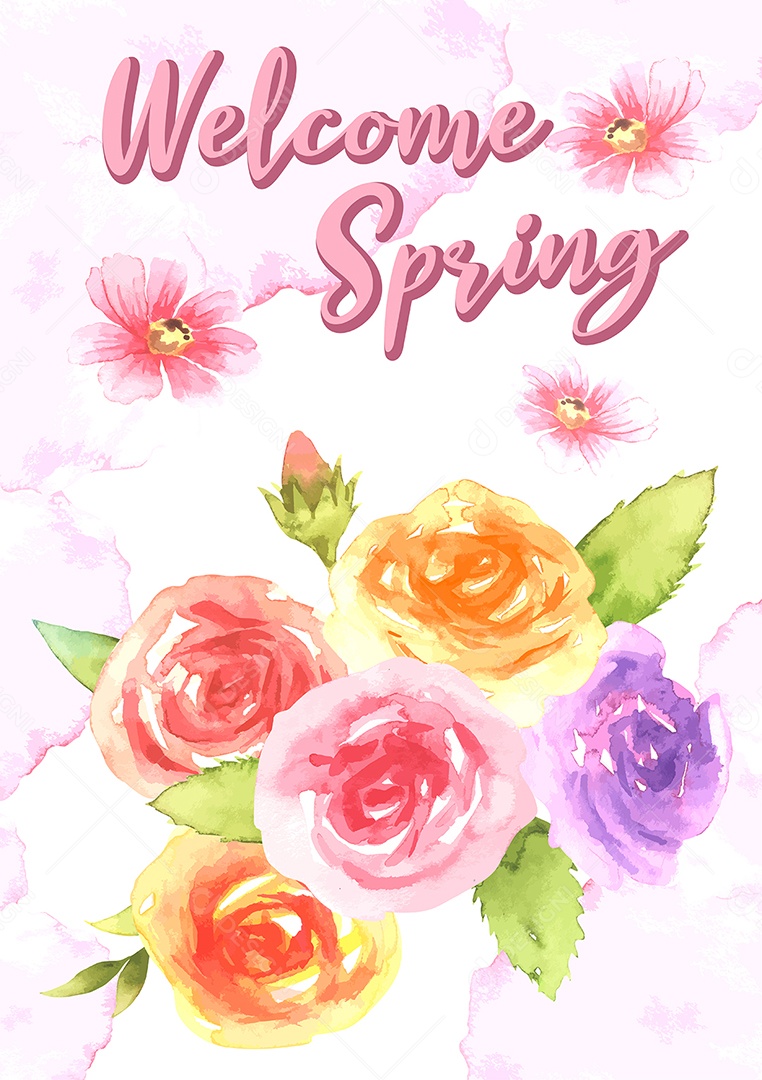 Bem Vinda Primavera Ilustração Vetor EPS