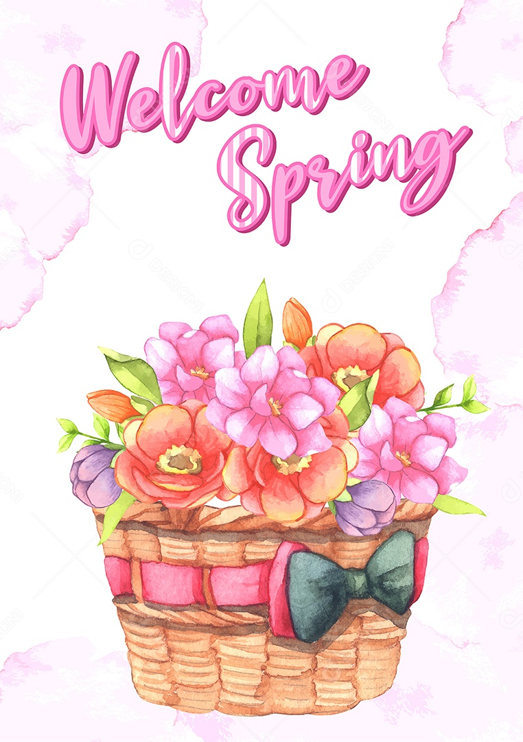 Bem Vinda Primavera Ilustração Vetor EPS