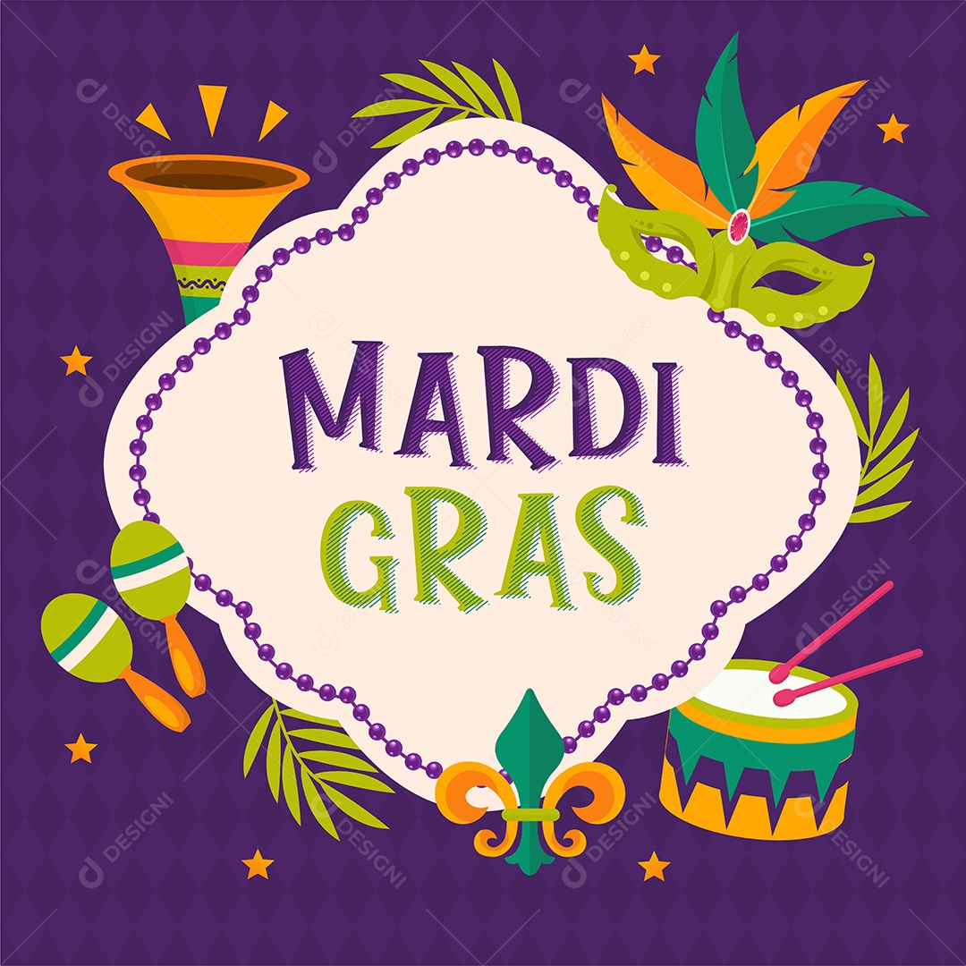 Festa de Carnaval Ilustração Vetor EPS