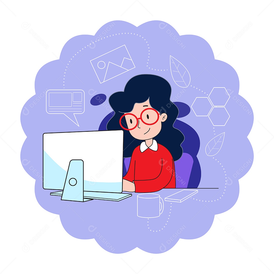 Home Office Ilustração Vetor EPS