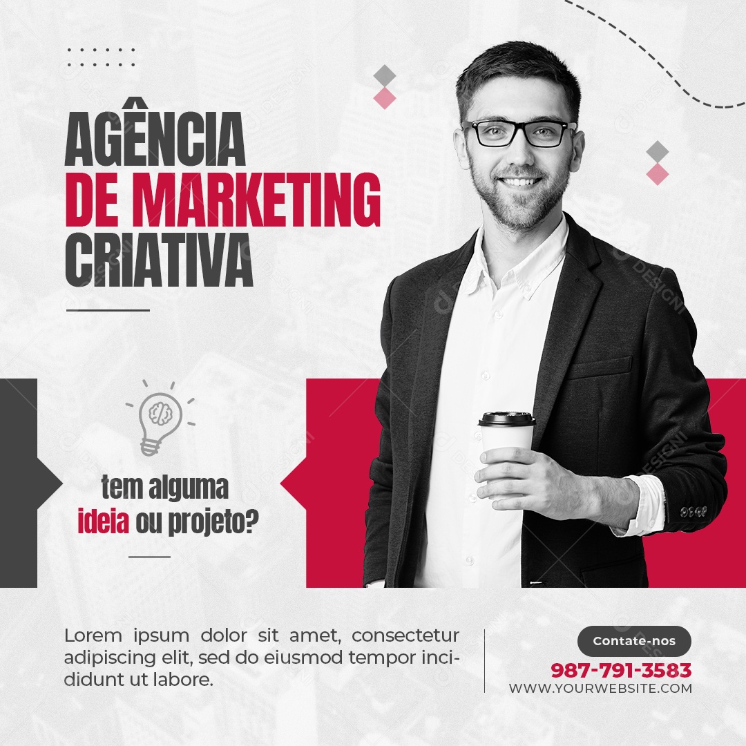 Agência De Marketing Criativa Ideia Ou Projeto Social Media PSD Editável