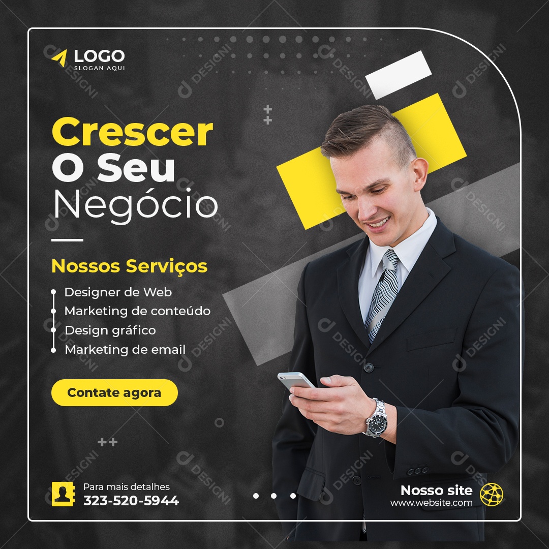 Social Media Crescer o Seu Negócio Marketing Digital PSD Editável