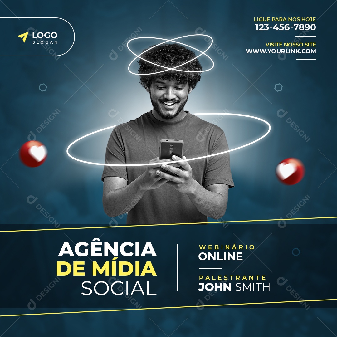 Social Media Agência De Mídia Social PSD Editável