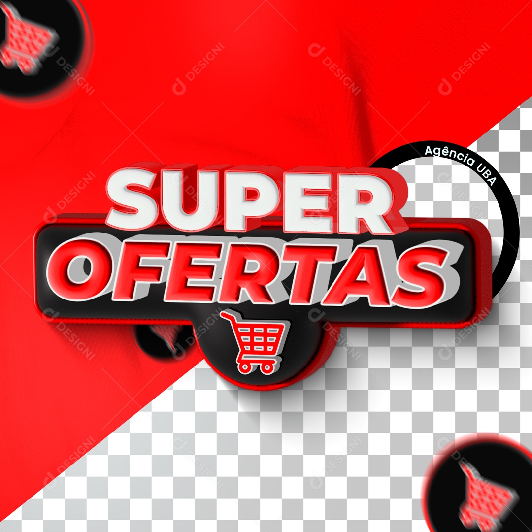 Selo 3D Super Ofertas Para Composição PSD