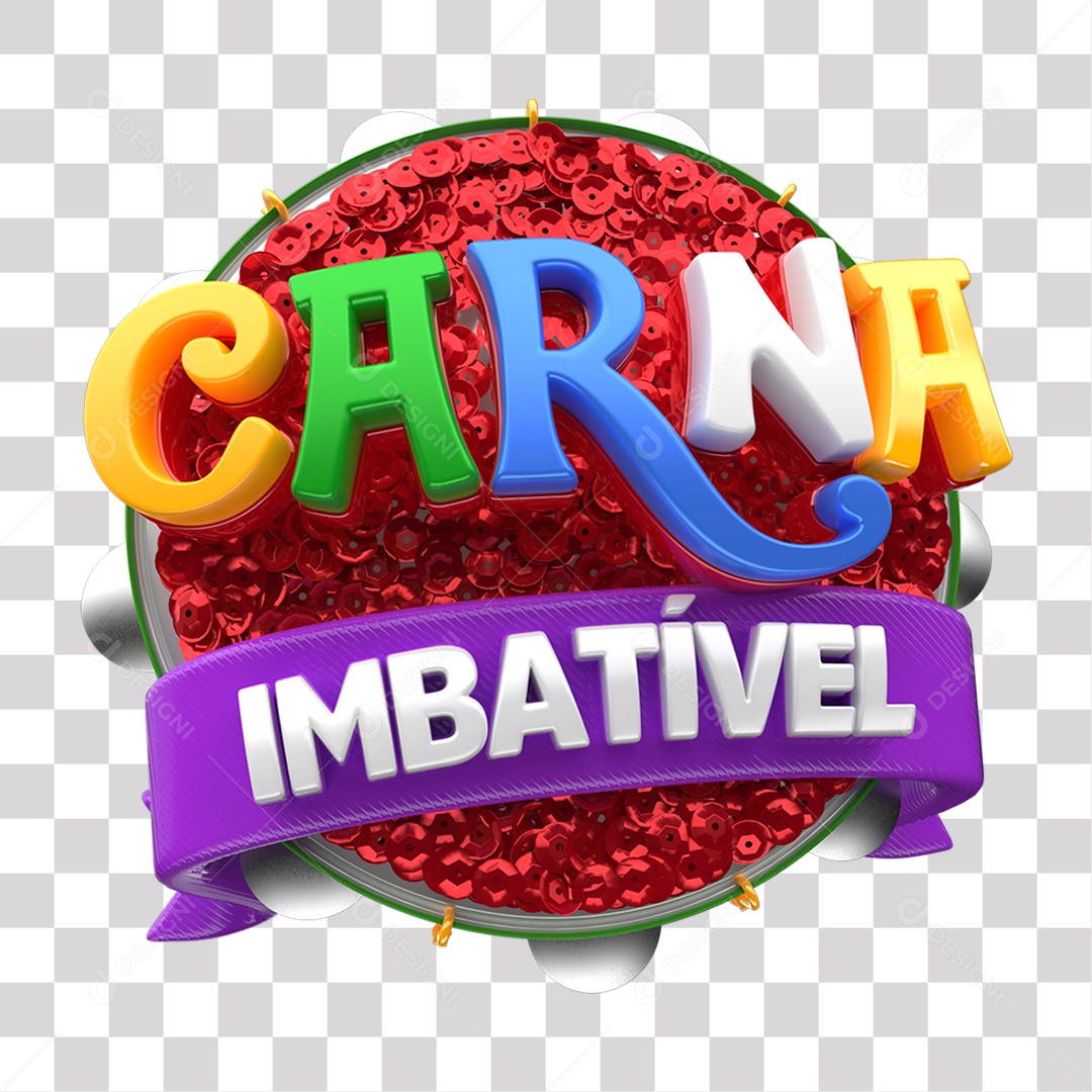 Carna Imbatível Selo 3D Colorido para Composição PNG Transparente