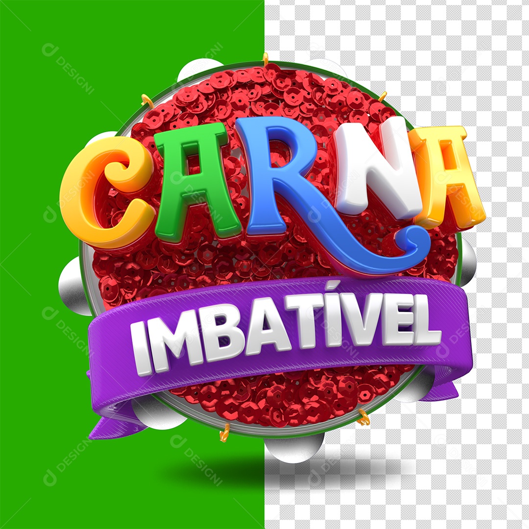 Carna Imbatível Selo 3D Colorido para Composição PSD