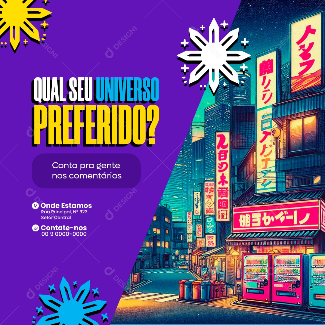 Loja de Artigos Geek Qual seu Universo Preferido Social Media PSD Editável