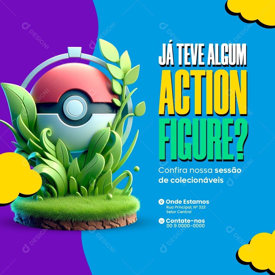 Loja de Artigos Geek Já Teve algum Action Figure Social Media PSD Editável