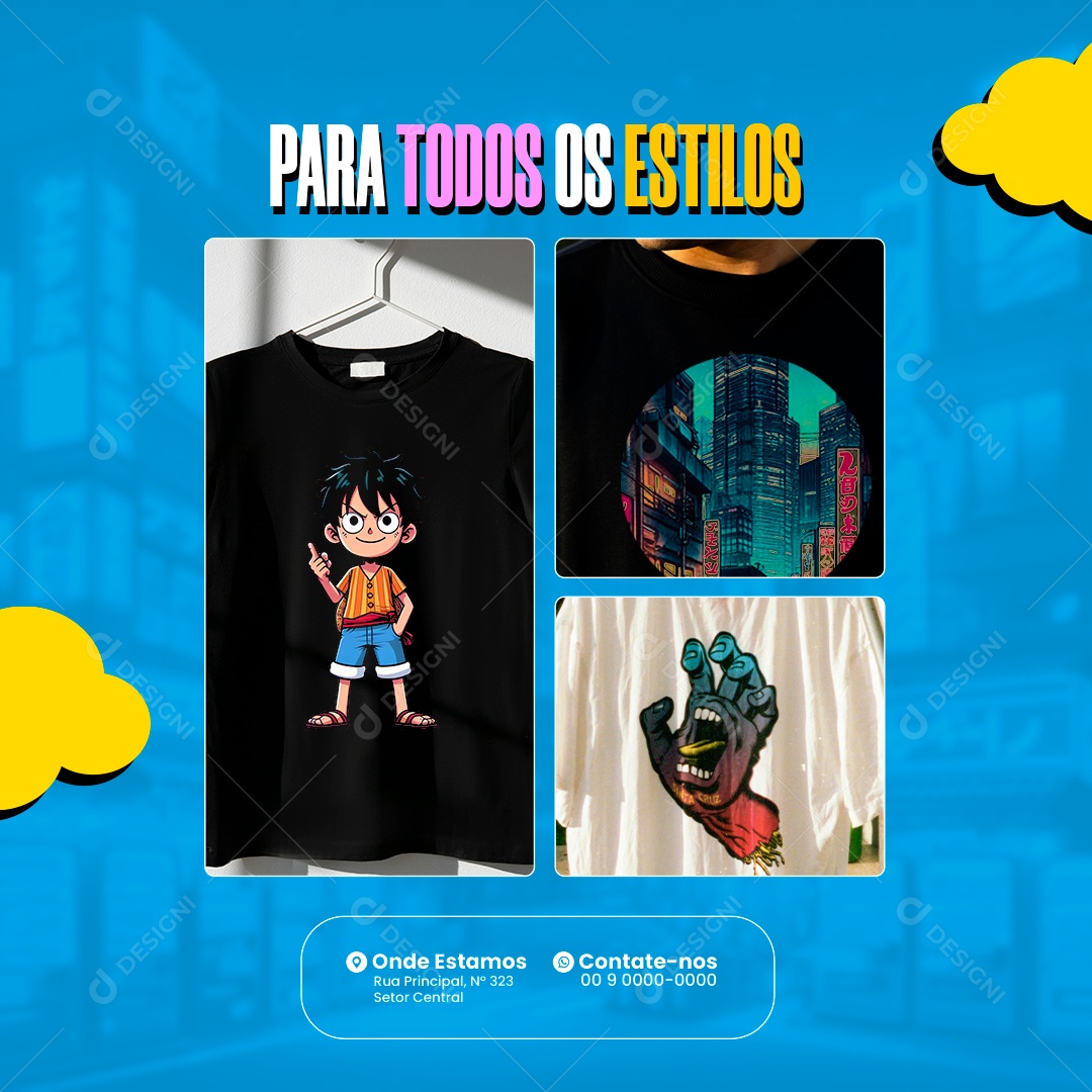 Loja de Artigos Geek para Todos os Estilos Social Media PSD Editável