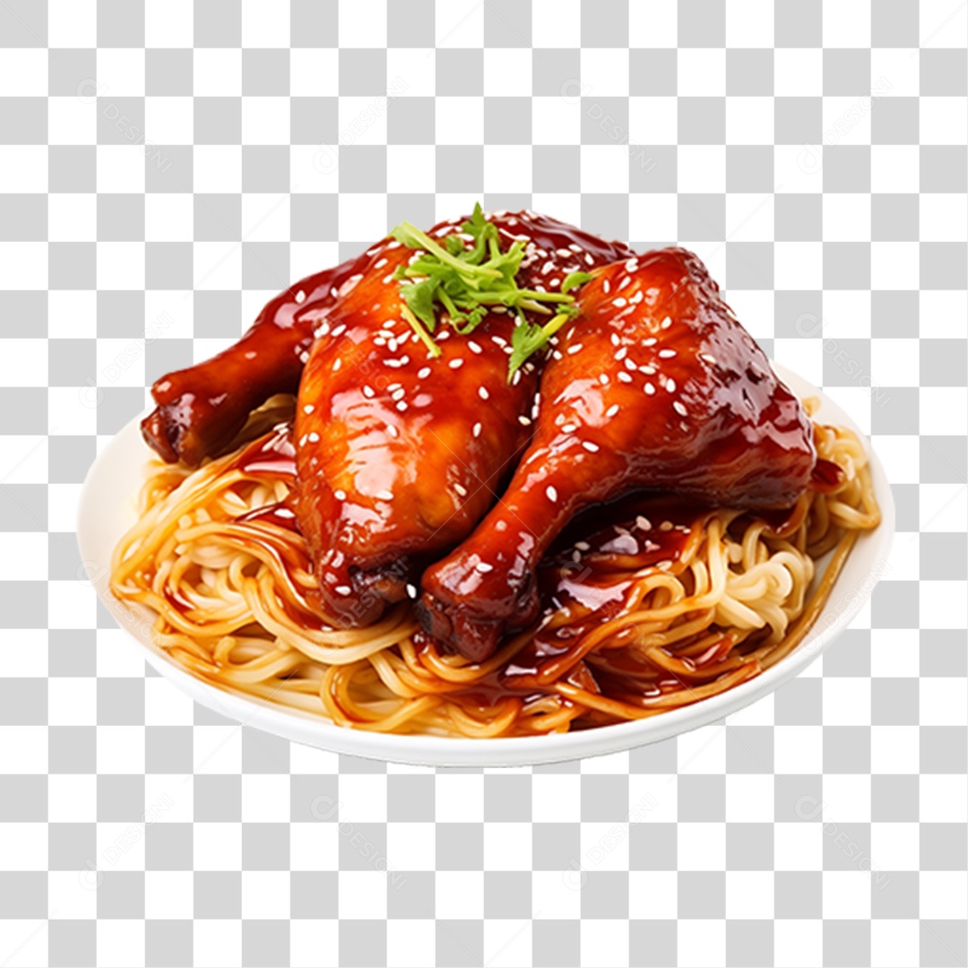 Frango com Macarrão PNG Transparente