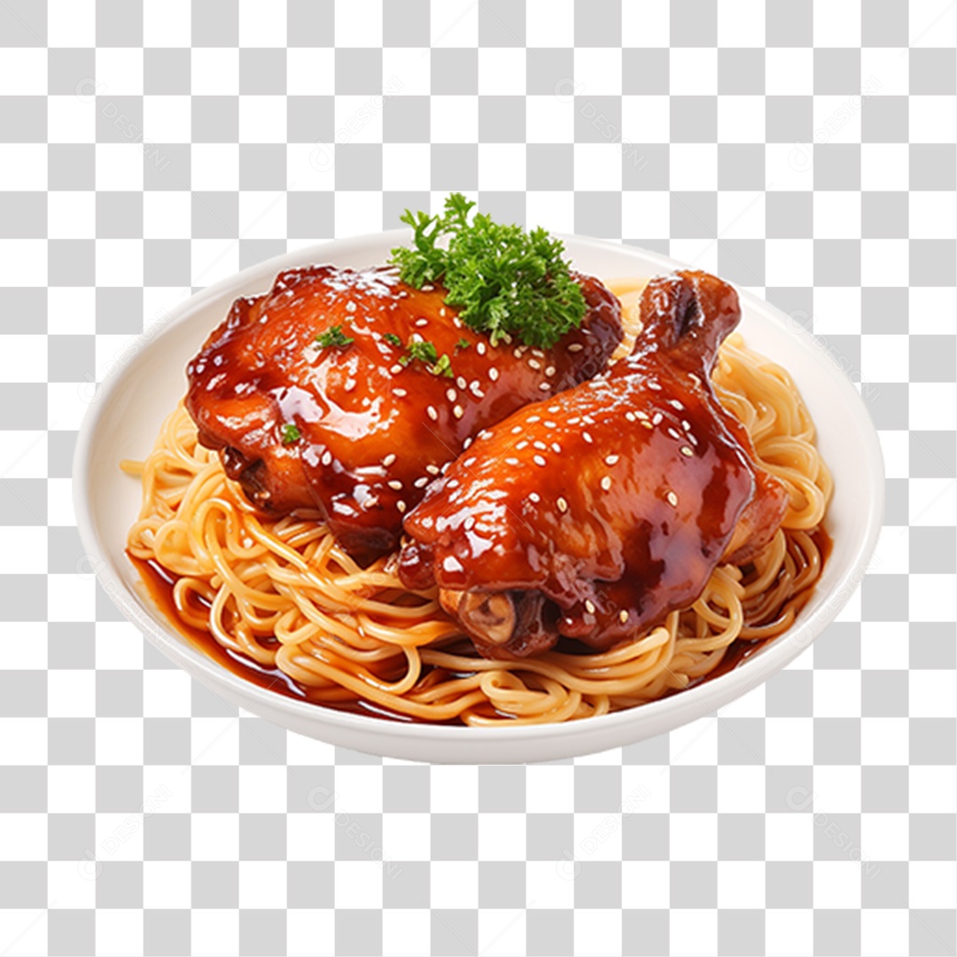 Frango com Macarrão PNG Transparente