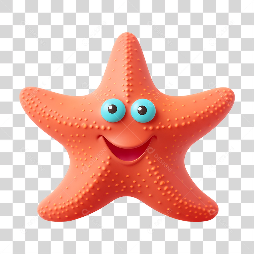 Mascote Estrela do Mar PNG Transparente