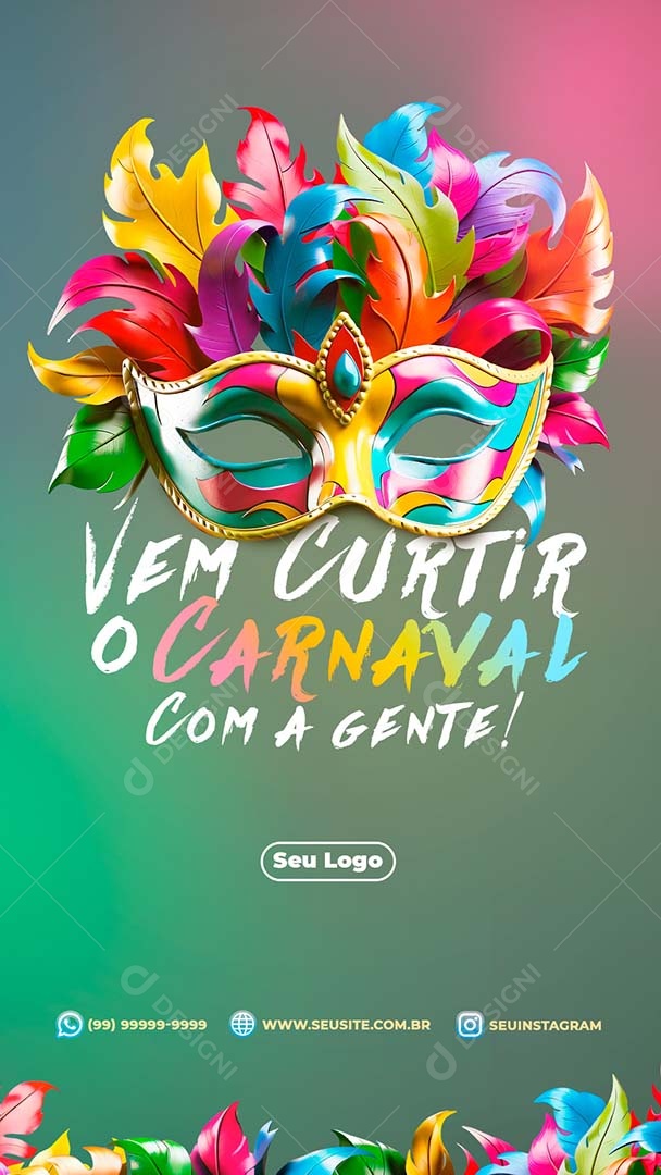 Vem Curtir o Carnaval com a Gente Social Media PSD Editável