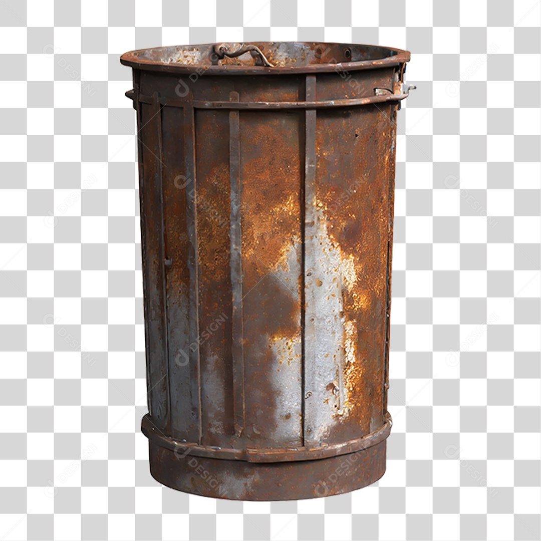 Lixeira de Metal PNG Transparente