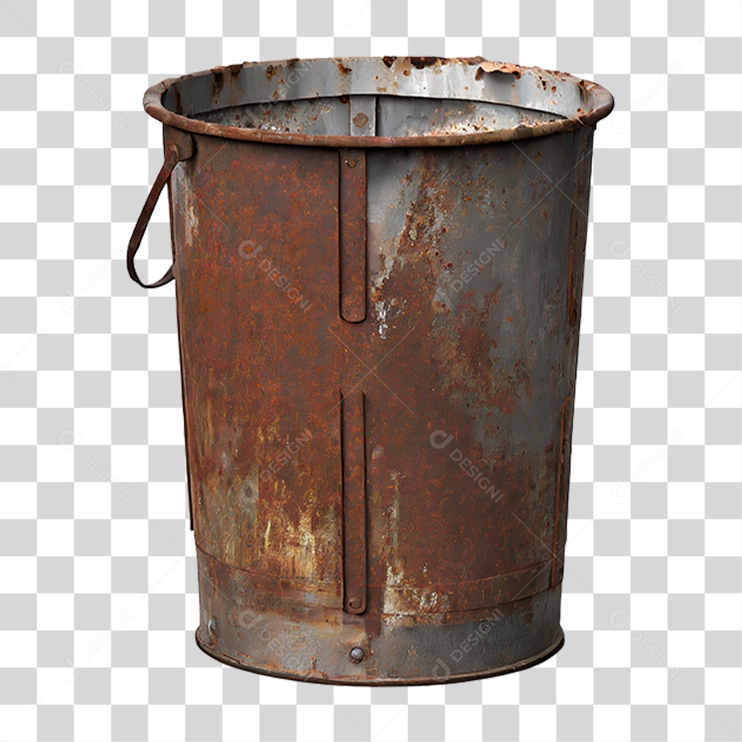 Lixeira de Metal PNG Transparente