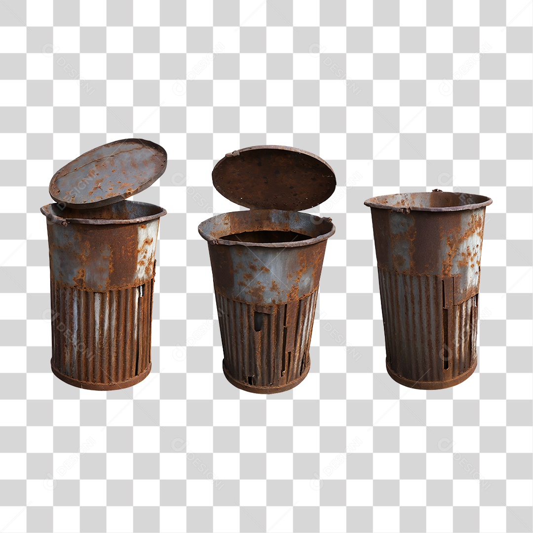 Lixeira de Metal PNG Transparente