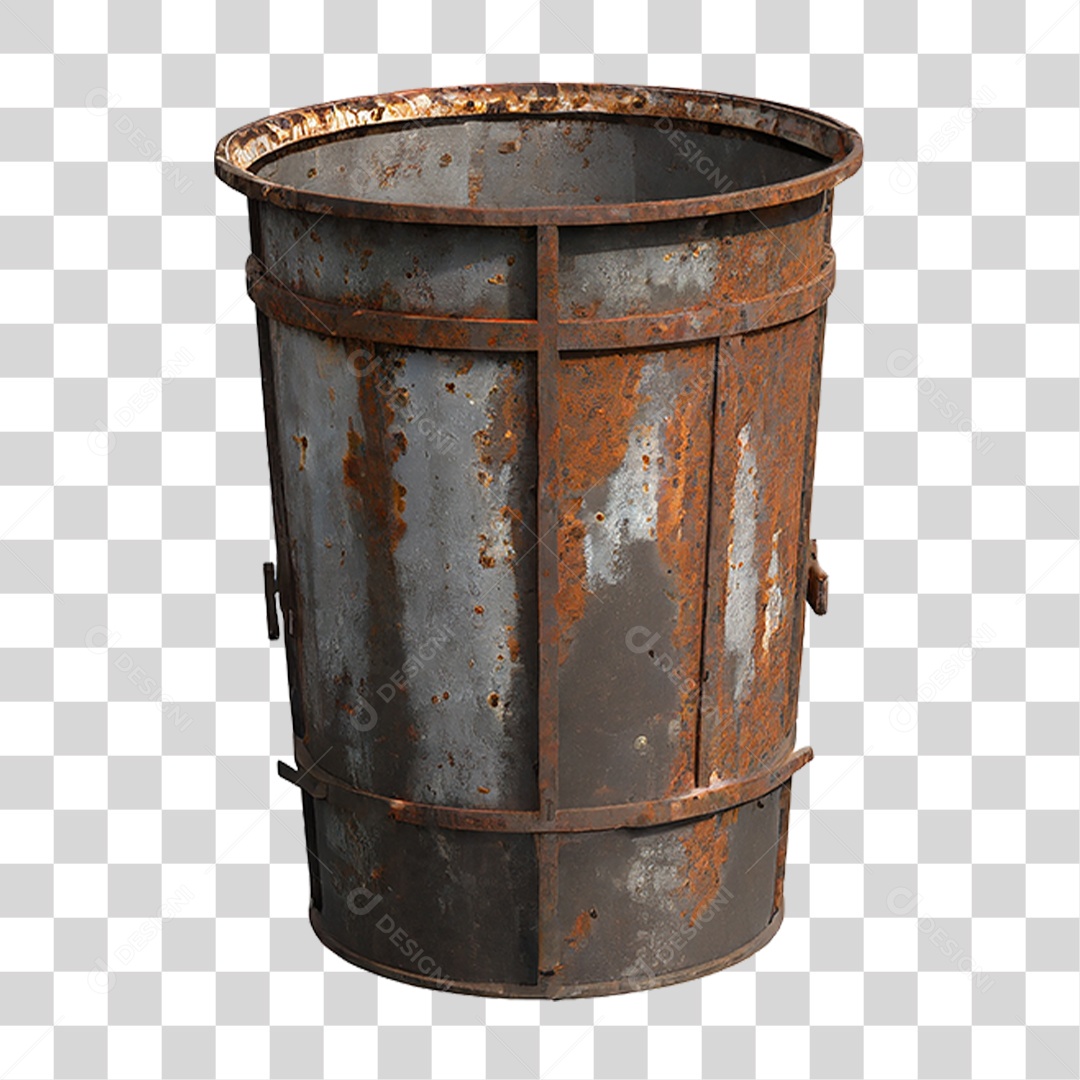 Lixeira de Metal PNG Transparente