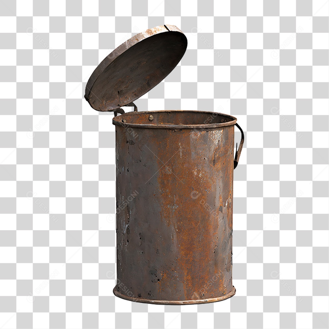 Lixeira de Metal PNG Transparente