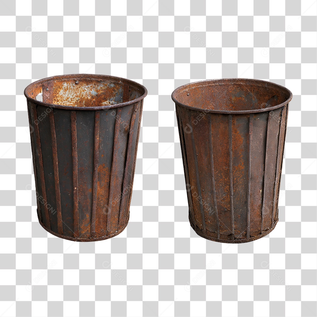 Lixeiras de Metal PNG Transparente