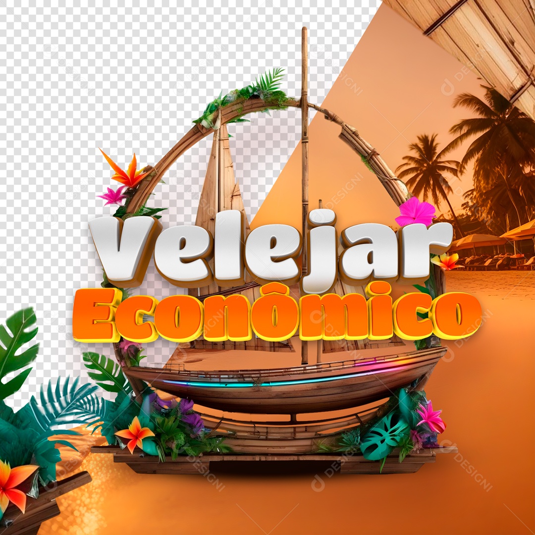 Velejar Econômico Selo 3D Para Composição PSD