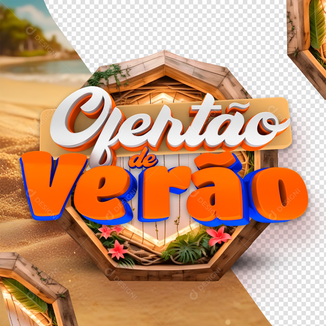 Ofertão De Verão Selo 3D Para Composição PSD