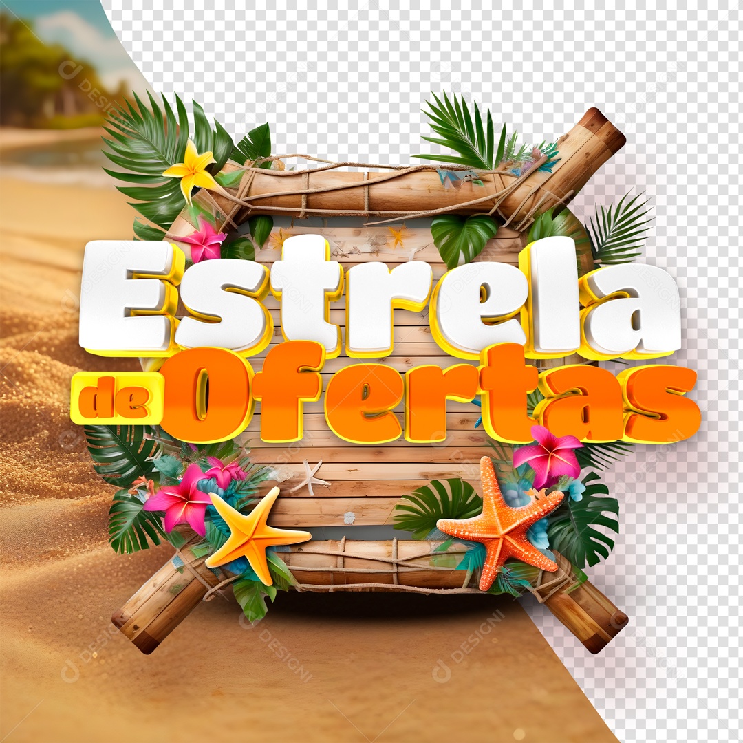 Selo 3D Estrela De Ofertas Para Composição PSD