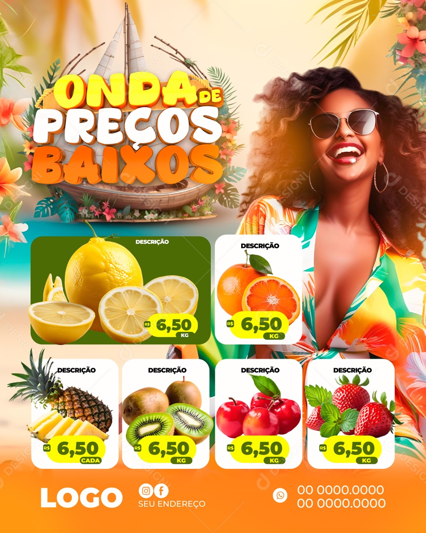 Social Media Encarte Onda De Preços Baixos PSD Edtável