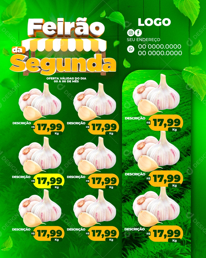 Social Media Tabloide Feirão Da Segunda Supermercado PSD Editável