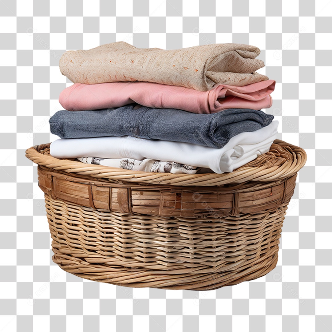 Cesta de Roupas PNG Transparente