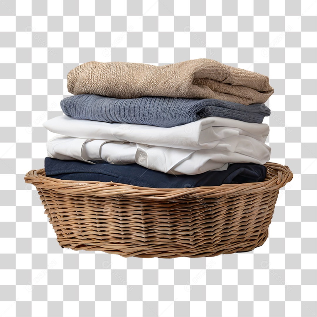 Cesta de Roupas PNG Transparente
