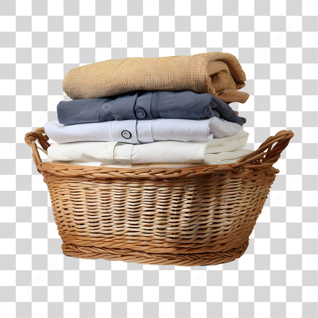 Cesta de Roupas PNG Transparente