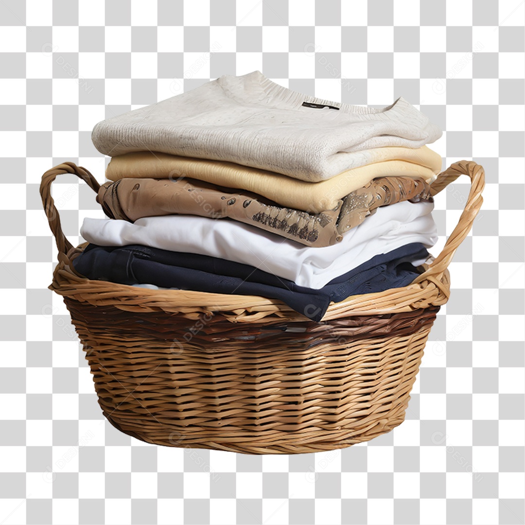 Cesta de Roupas PNG Transparente