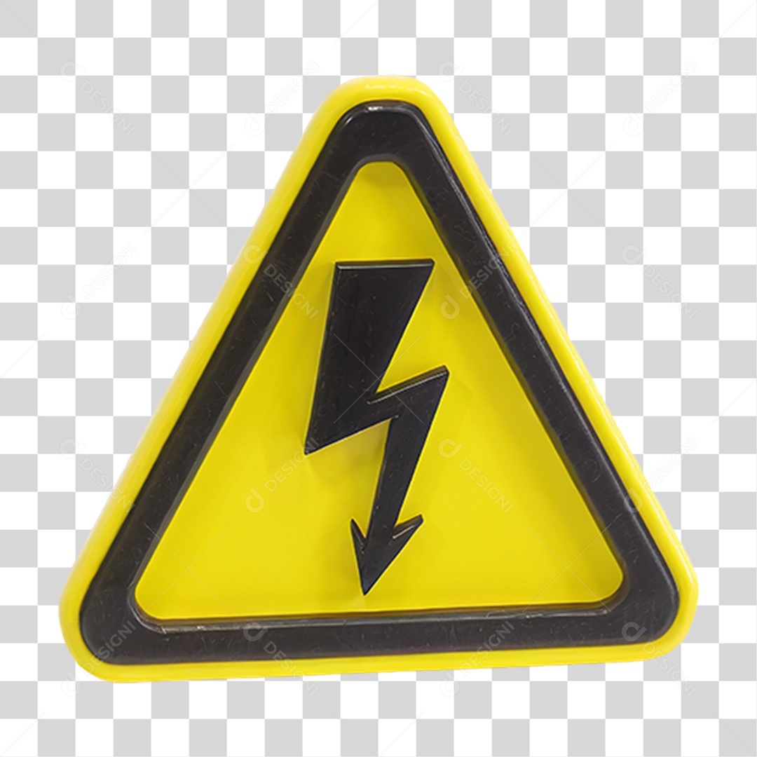 Placa Alerta de Alta Tensão PNG Transparente