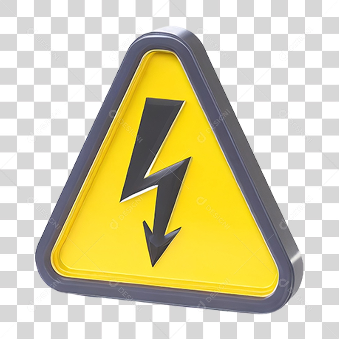 Placa Alerta de Alta Tensão PNG Transparente