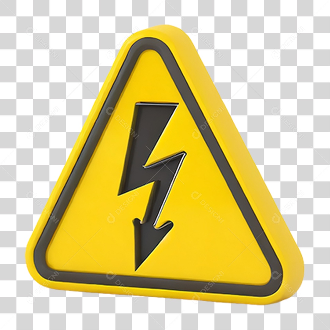 Placa Alerta de Alta Tensão PNG Transparente