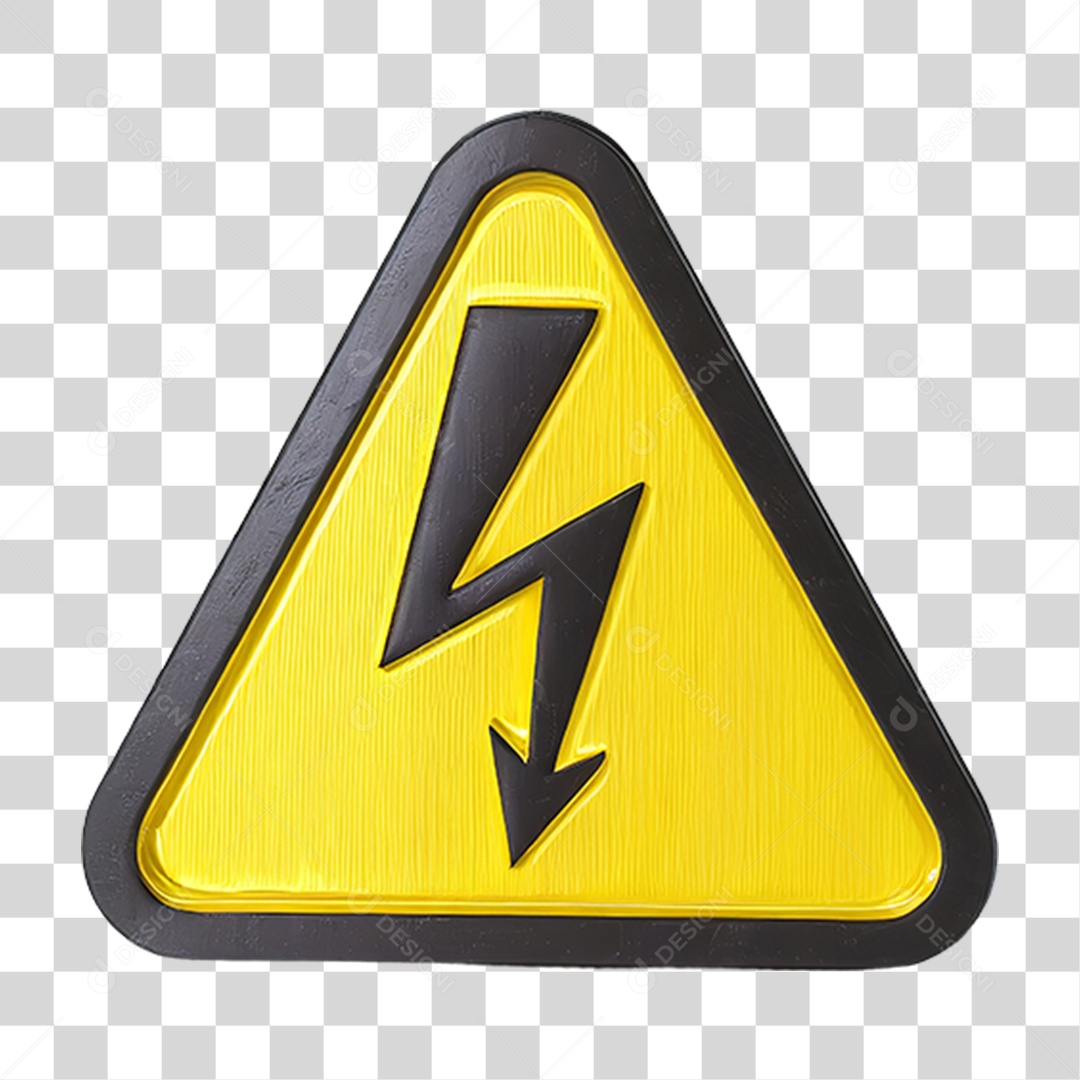 Placa Alerta de Alta Tensão PNG Transparente