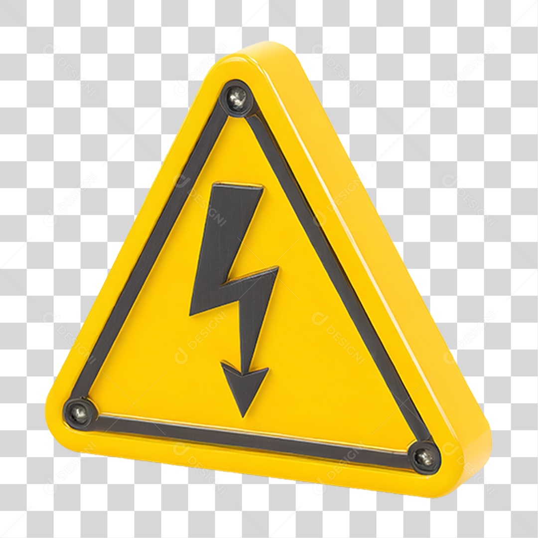 Placa Alerta de Alta Tensão PNG Transparente