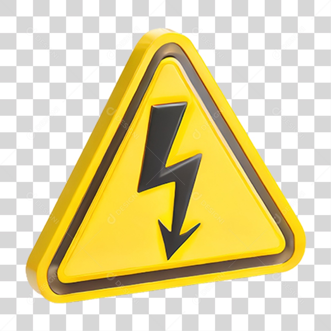 Placa Alerta de Alta Tensão PNG Transparente