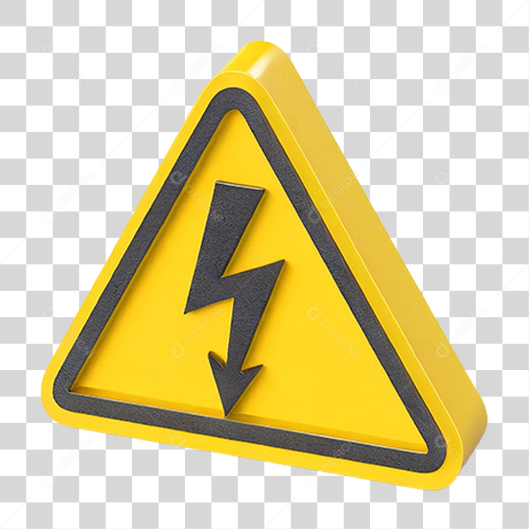 Placa Alerta de Alta Tensão PNG Transparente