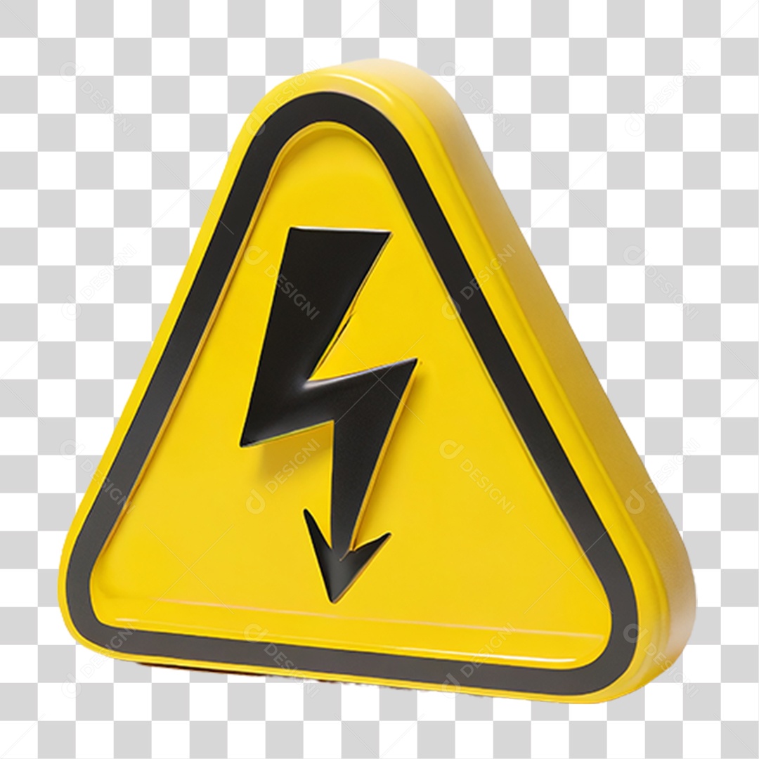 Placa Alerta de Alta Tensão PNG Transparente