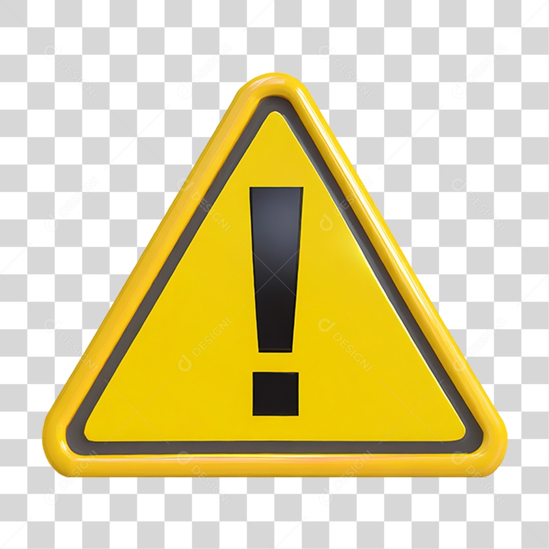 Placa de Alerta Amarela PNG Transparente