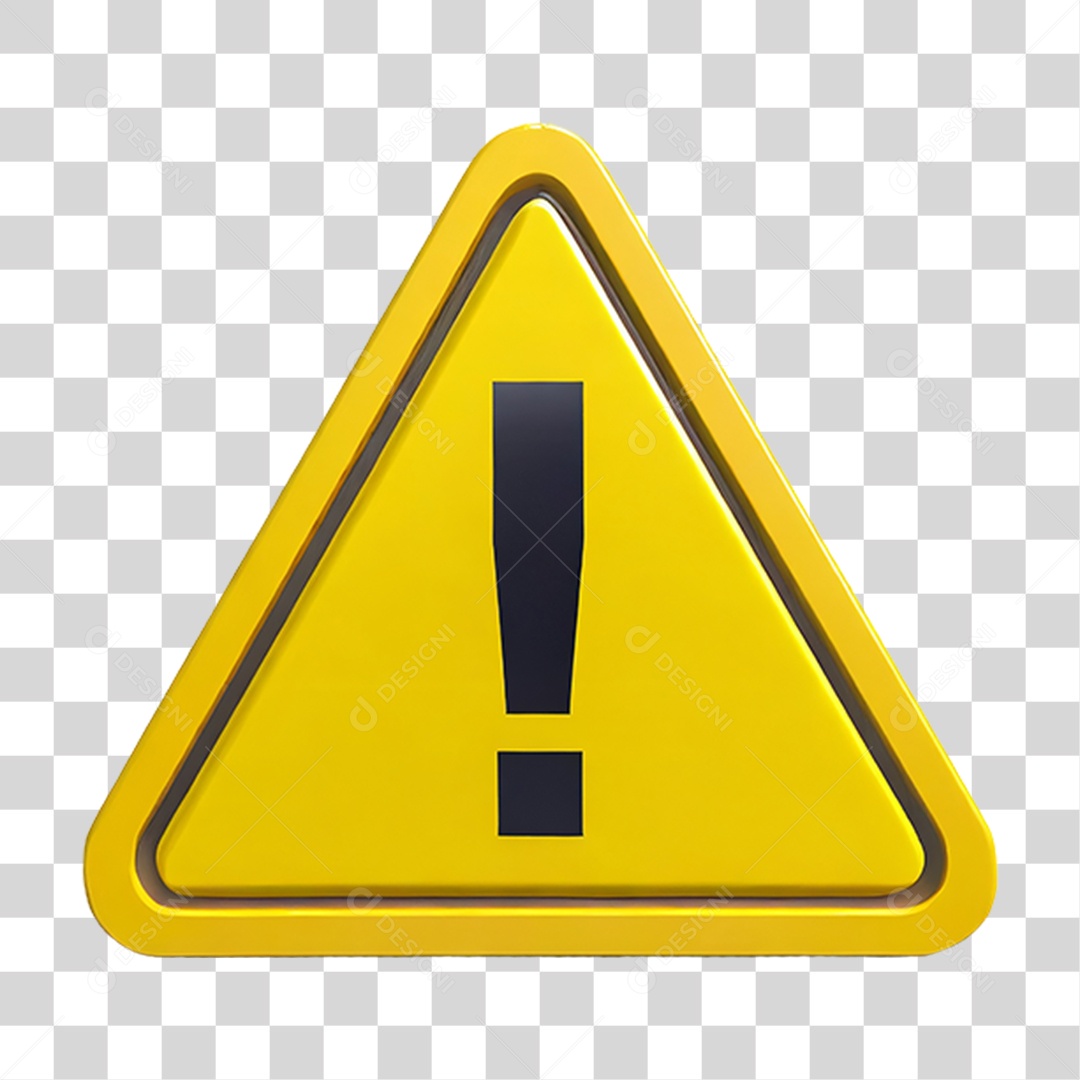 Placa de Alerta Amarela PNG Transparente